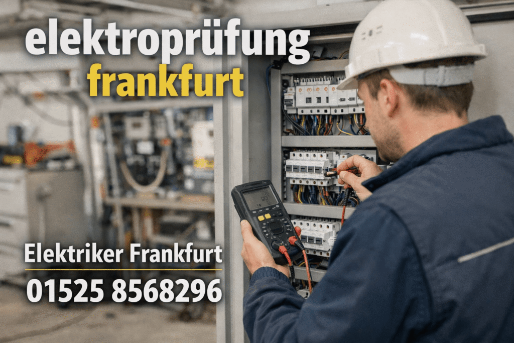 Elektriker bei einer Elektroanlagenprüfung in Frankfurt