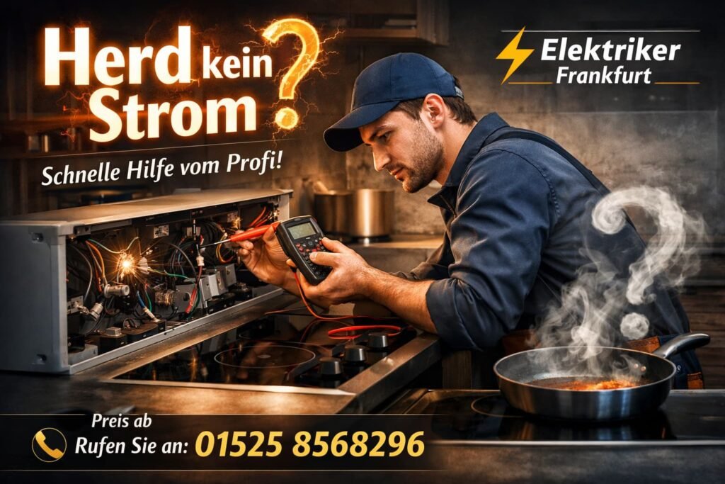 Elektriker Frankfurt prüft Herd ohne Strom, Preis ab 58 €,