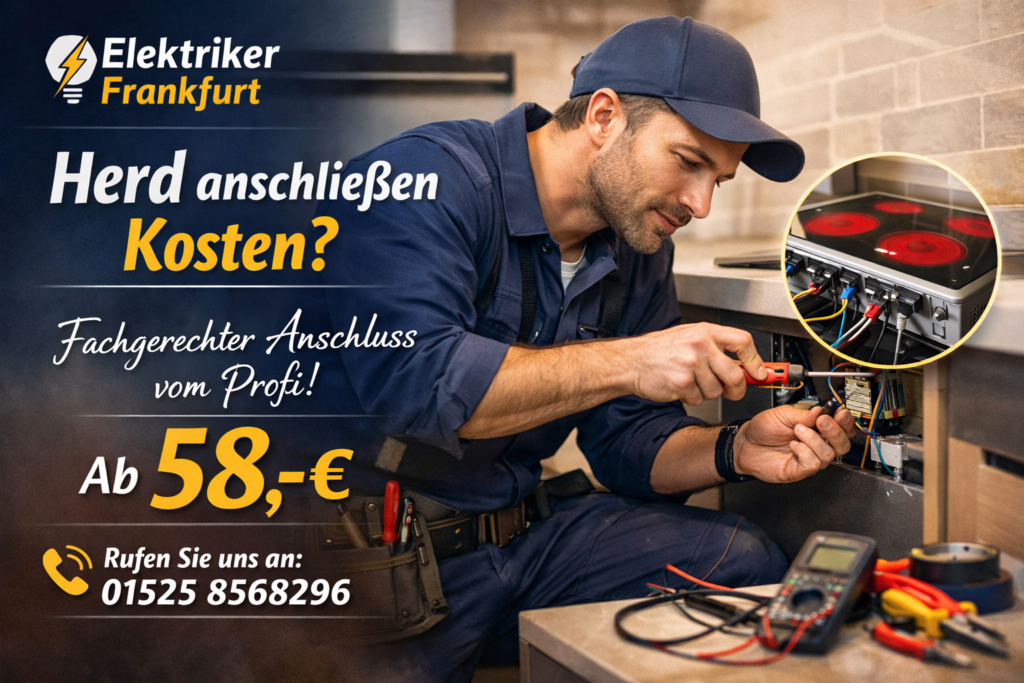 Elektriker Frankfurt beim fachgerechten Herdanschluss, ab 58€