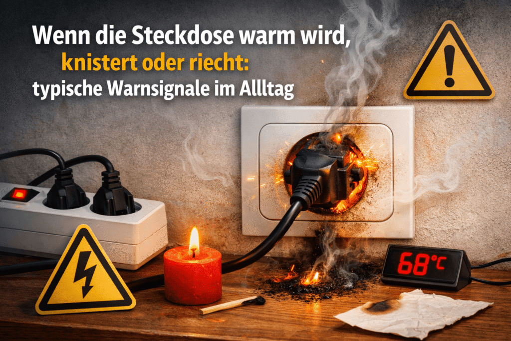 Defekte Steckdose mit Funken und Rauch!