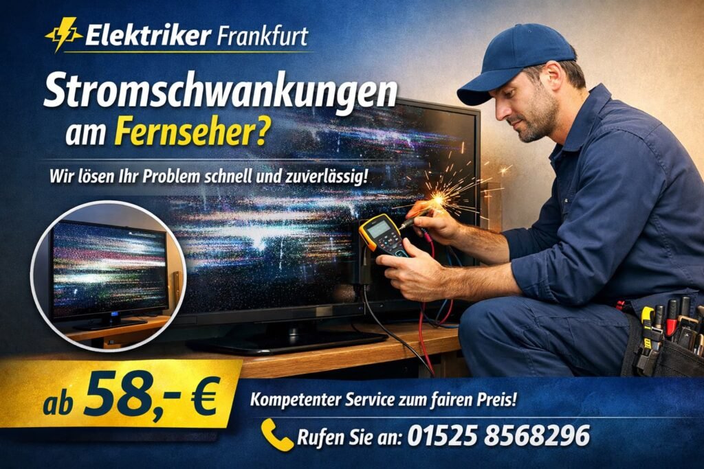 Elektriker in Frankfurt behebt Stromschwankungen am Fernseher schnell und zuverlässig