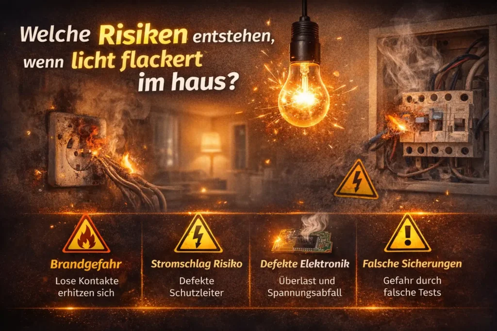 Welche Risiken entstehen, wenn licht flackert im haus und die Ursache unbeachtet bleibt?