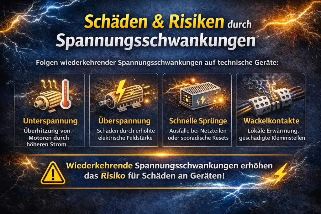 Welche Schäden und Sicherheitsrisiken durch wiederkehrende Spannungsschwankungen entstehen können