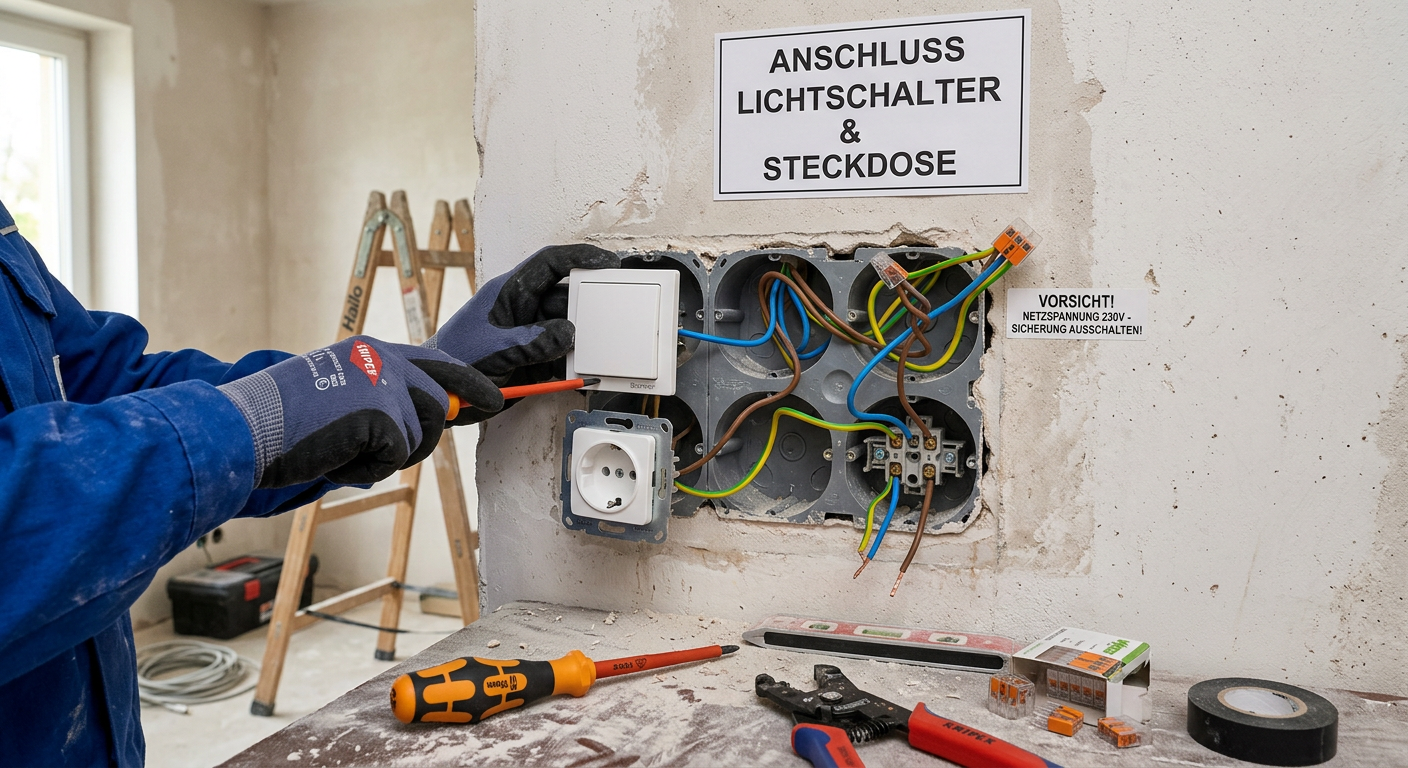 lichtschalter mit steckdose anschließen