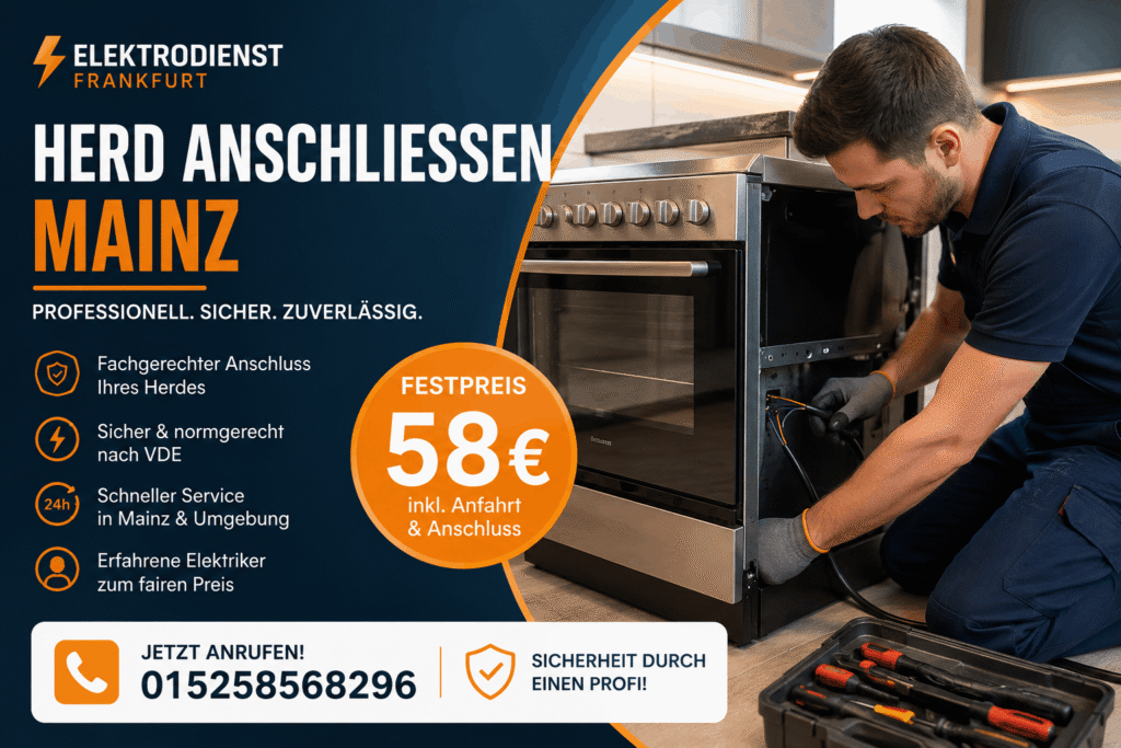 Herd anschließen Mainz – professioneller Elektriker für sicheren Herdanschluss