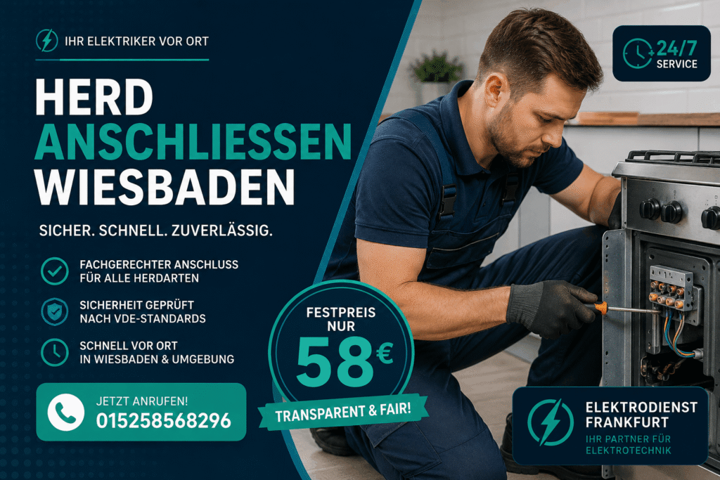 Herd anschließen Wiesbaden – Fachgerechter Anschluss eines Elektroherds durch einen Elektriker