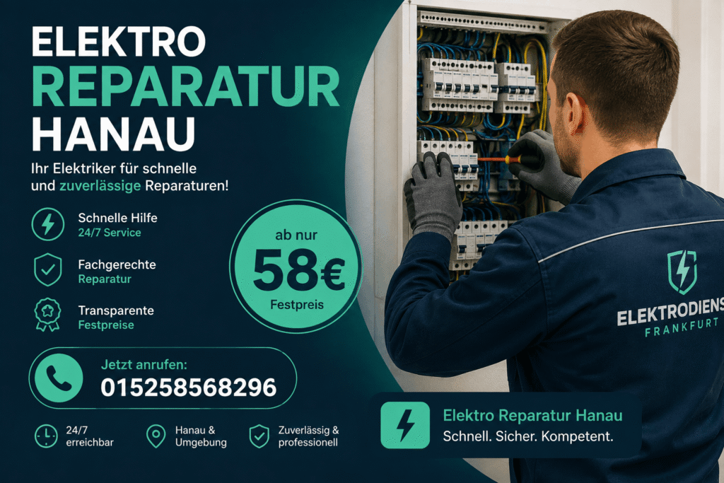 Elektro Reparatur Hanau – Fachgerechte Reparatur elektrischer Anlagen durch erfahrenen Elektriker
